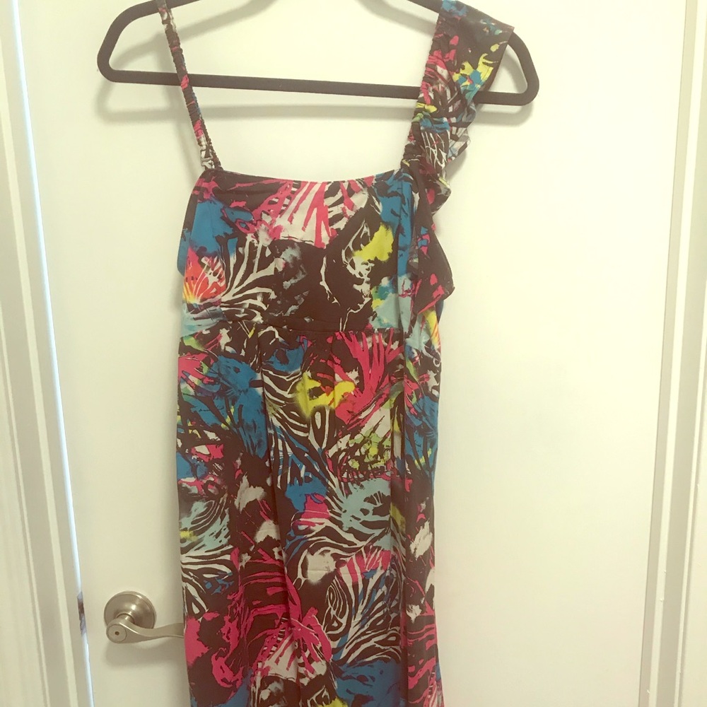 Color splash removable strap- one shoulder dress